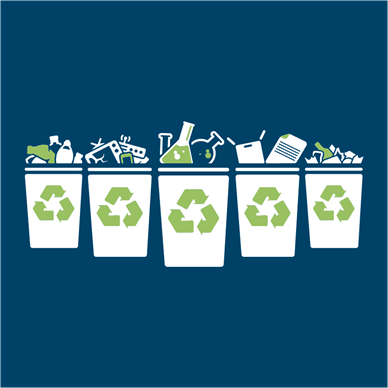Mülleimer für Recycling Animation