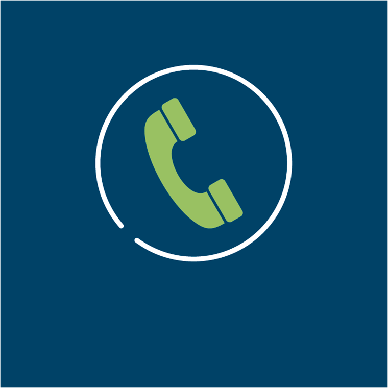 Grünes Telefon Animation auf blauem Hintergrund