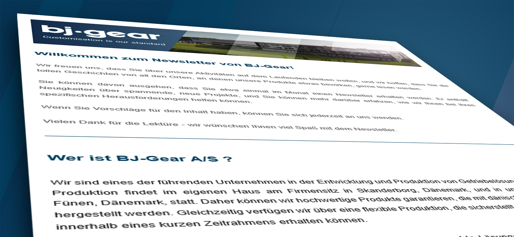 Newsletter auf blauem Hintergrund